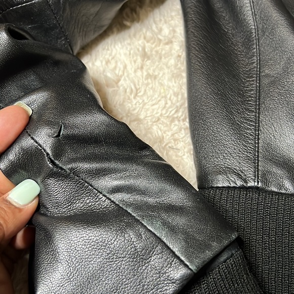 Arden B Black Leather Jacket Sz M - Picture 8 of 13